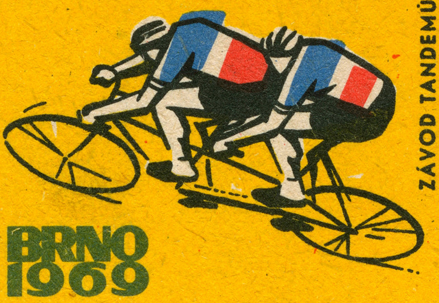 The joy of two wheels! Cycling matchbox labels